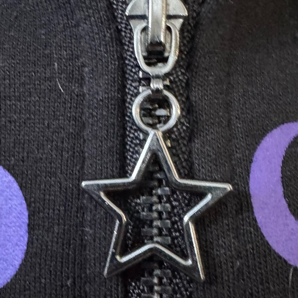 Sanrio Chococat Celestial Black Cat Ears Moon Stars Zip Up Hoodie Size 2X💜 - Picture 3 of 6